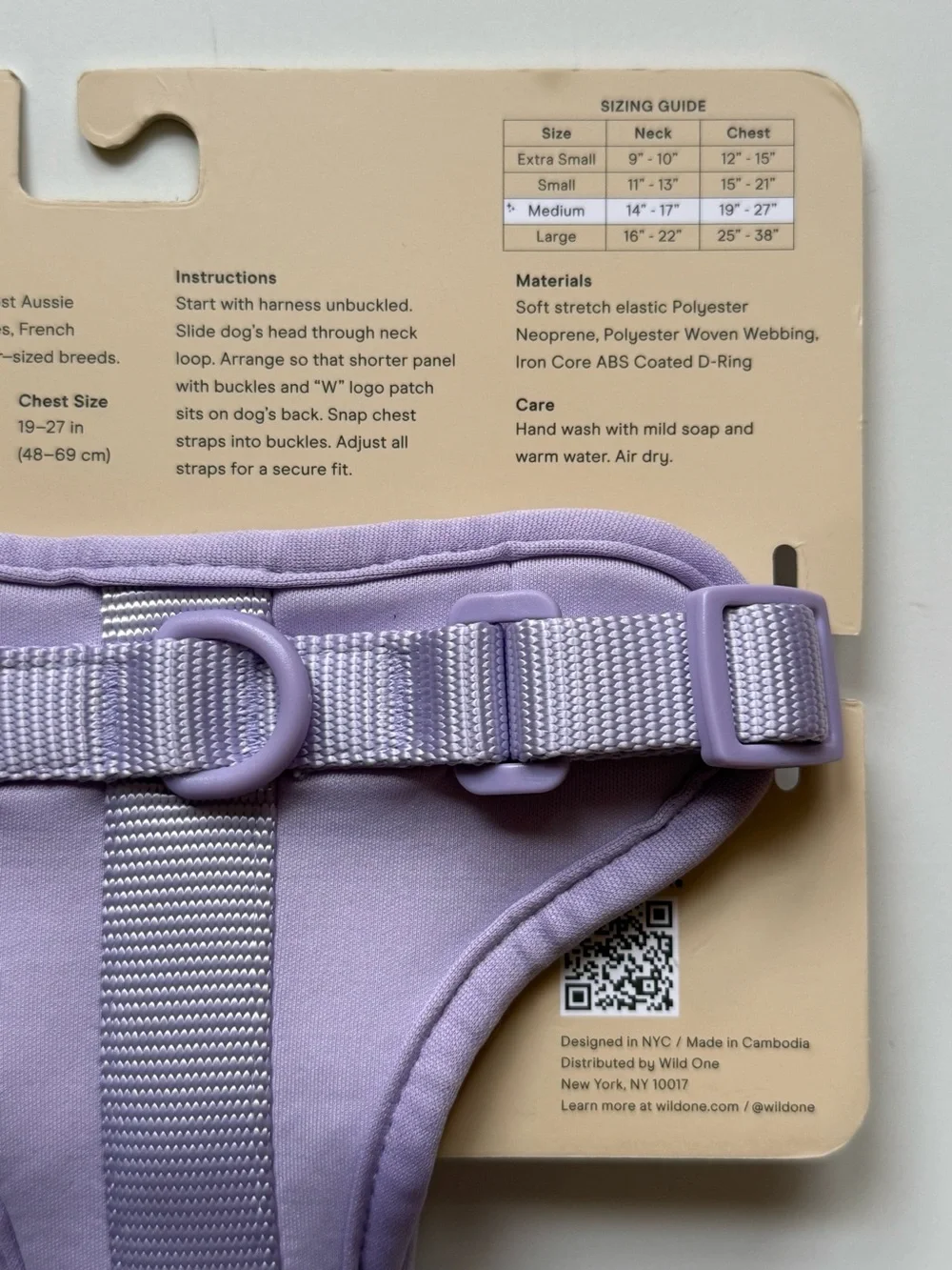 Wild One Dog Harness - Medium - Lilac